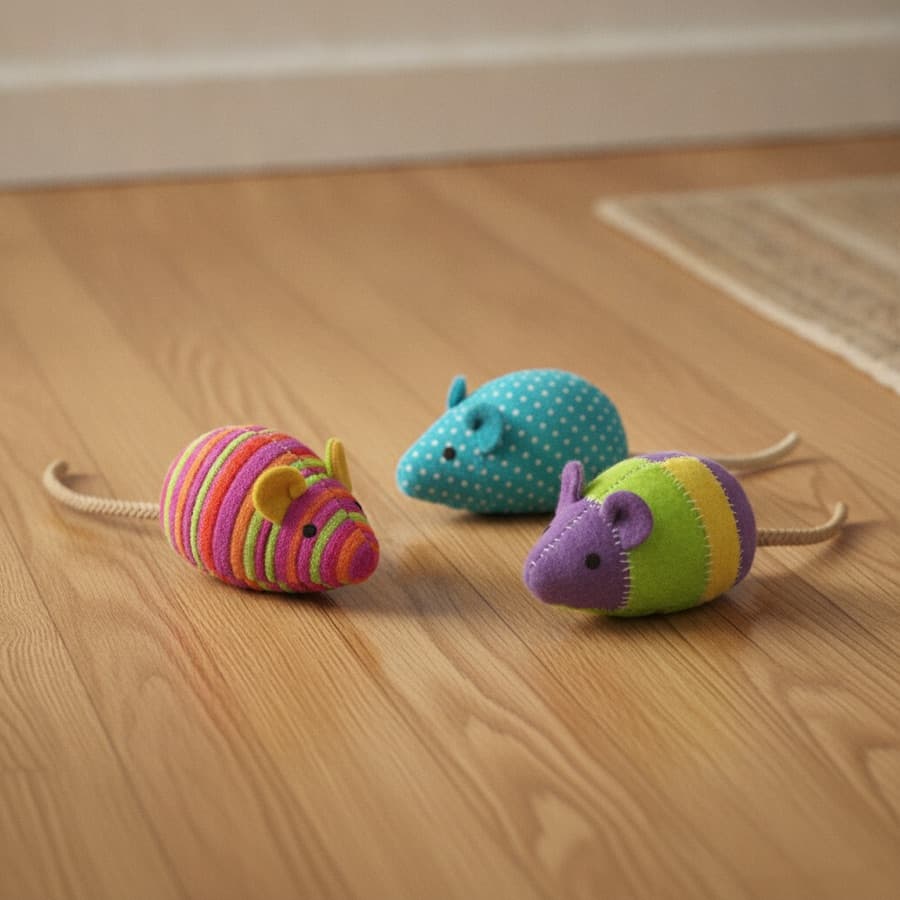 Colorful plush catnip mice cat toys